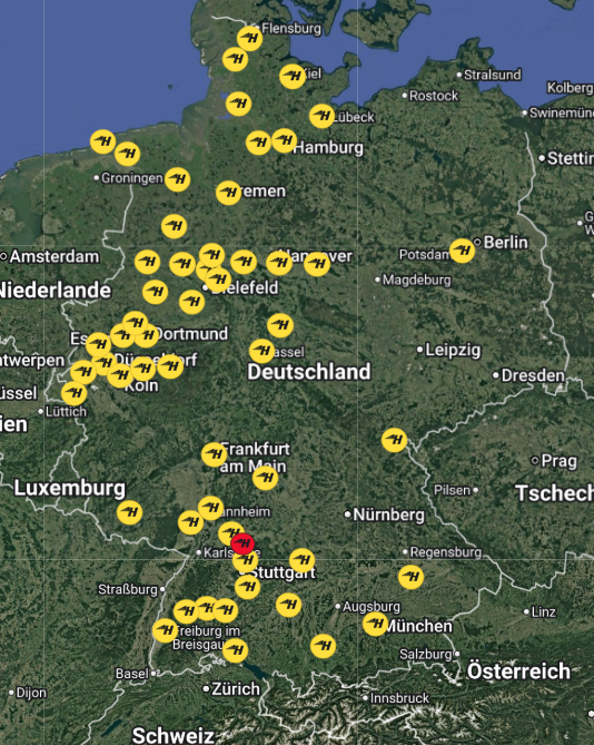 Karte der Regionaltreffs